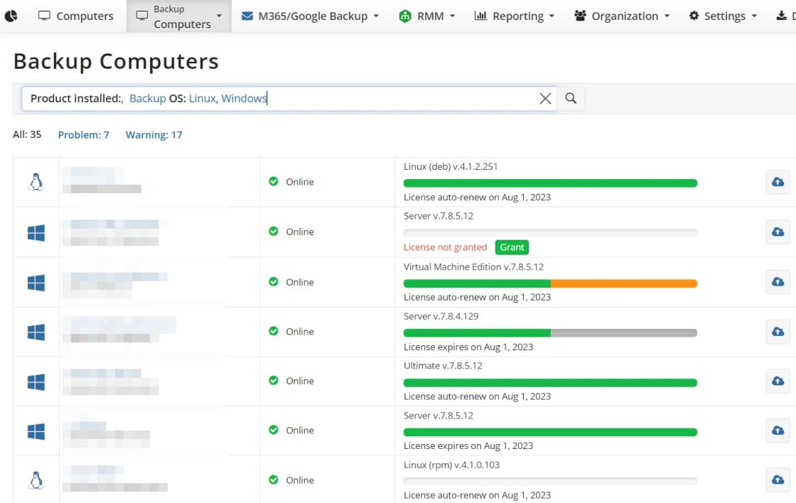 Centralized server management panel